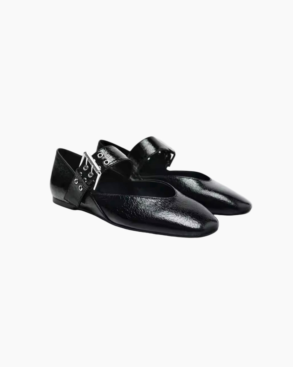 Shiny ballerinaer med buckle