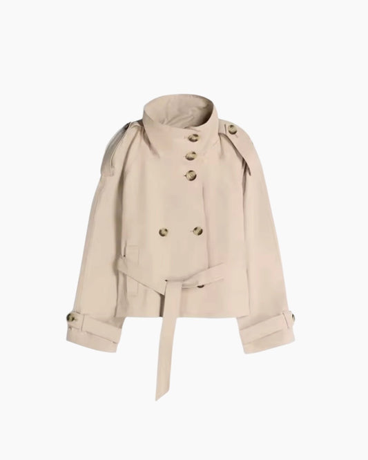 Kort trenchcoat med bælte