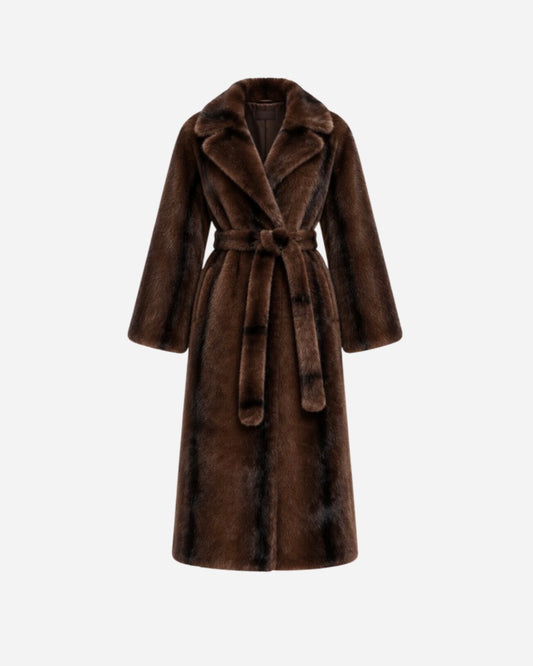 Lang faux mink pelsfrakke