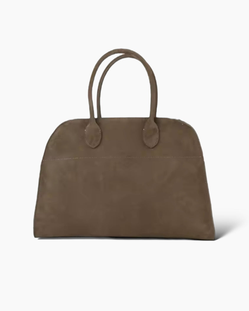 Lulu Taske - 38 cm (ægte ruskind) - Taupe - Håndtasker - Khaia