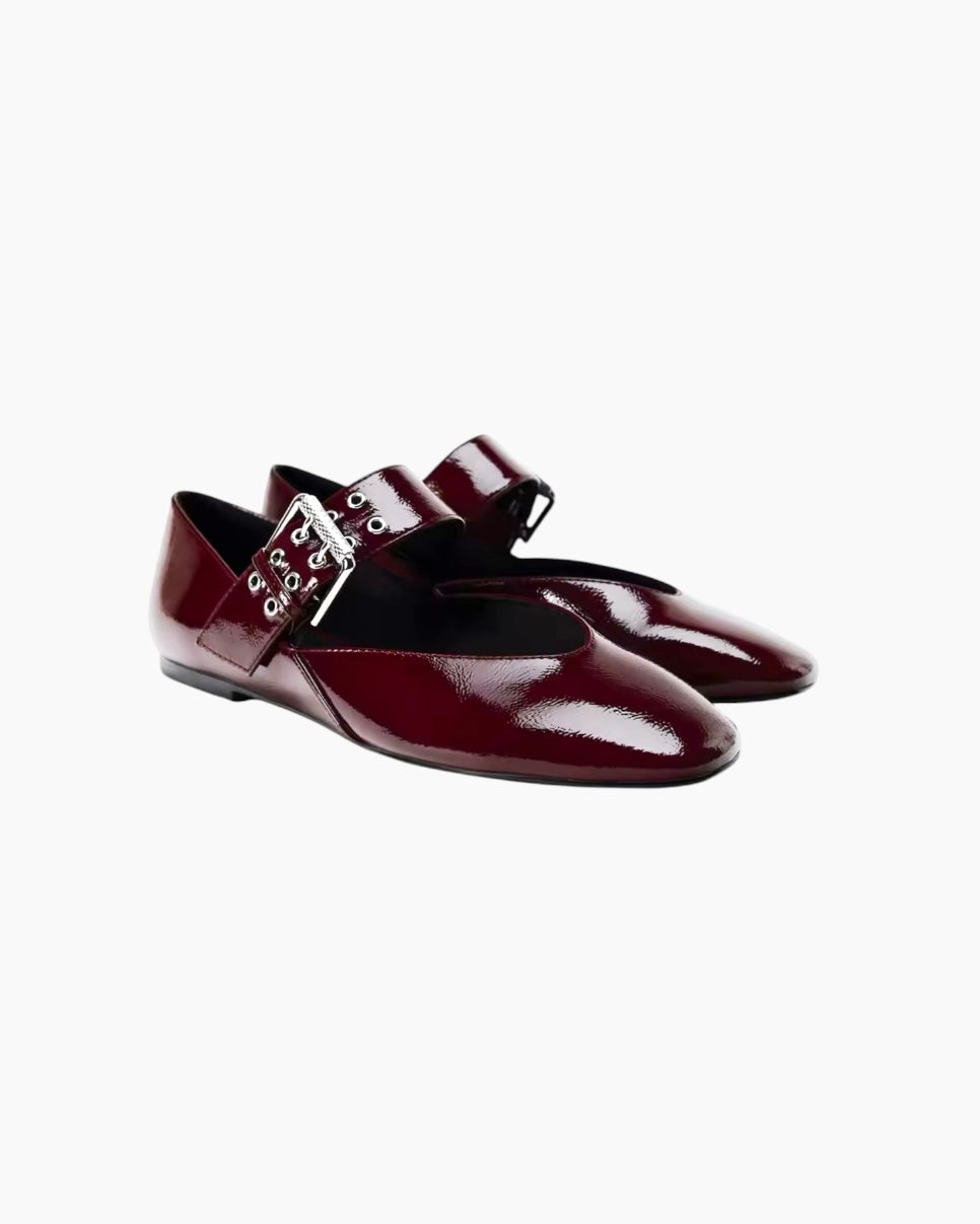 Shiny ballerinaer med buckle
