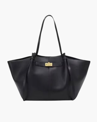 Trapez skuldertaske med guld spænde