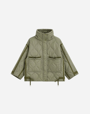Oversize quilted jakke med snører
