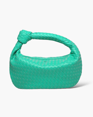 Fiona Flettet Taske - 40 cm - Turkis / Guld - Skuldertasker