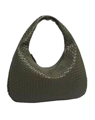 Jessica Flettet Taske - 47 cm - Mørkegrøn - Skuldertasker