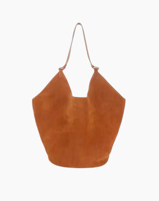 Agnes Bucket Taske - Ægte ruskind - Lysebrun - Shoppere - Khaia