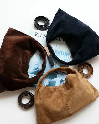 Alvilde Taske - Ægte Ruskind - Håndtasker - Khaia