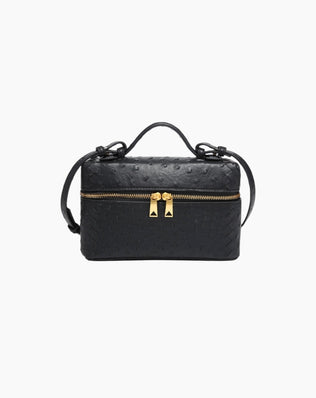 Crossbody taske i imiteret strudseskind