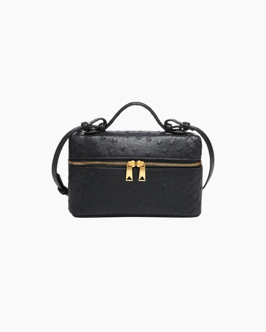 Crossbody taske i imiteret strudseskind