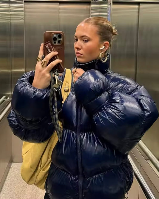 Shiny puffer jakke