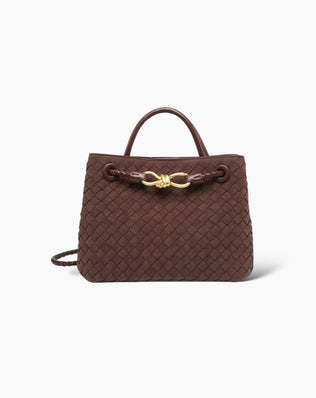 Liva Flettet Taske - Vegansk Ruskind - Mørkebrun - Små tasker - Khaia