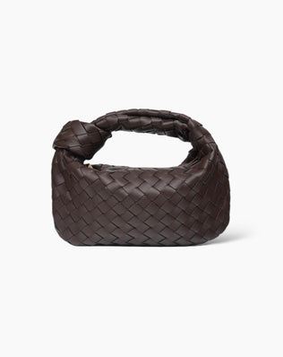 Fiona Flettet Taske - 28 cm - Mørkebrun - Små tasker