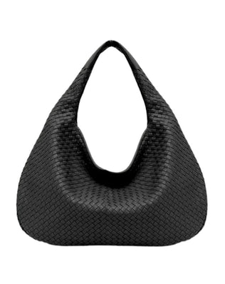 Jessica Flettet Taske - 47 cm - Sort - Skuldertasker