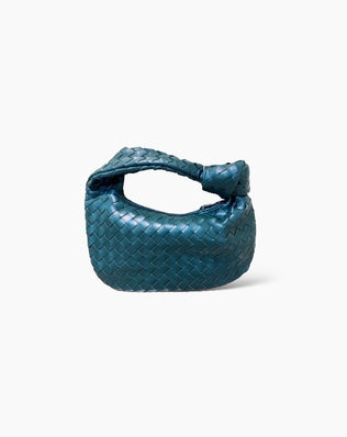 Fiona Flettet Taske - 26 cm - Grønblå - Små tasker