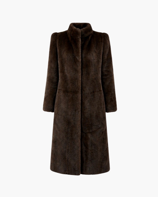 Lang faux fur mink jakke