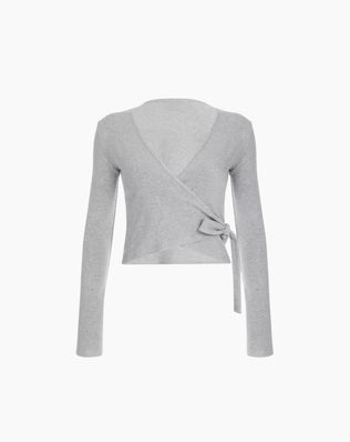 Yoga/pilates wrap top - Lysegrå / S - Toppe - Khaia