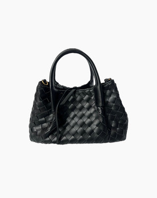 Flora Flettet Taske - Lille - Sort - Små tasker - Khaia