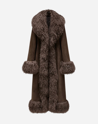 Lang shearling pelsjakke