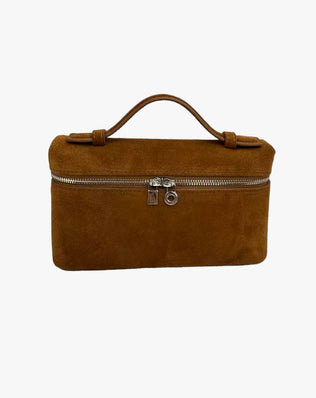 Louise Taske - 20 cm (ægte ruskind) - Brun - Små tasker - Khaia