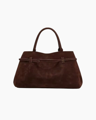 Olga Taske - 38 cm (vegansk ruskind) - Mørkebrun - Håndtasker - Khaia