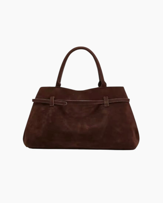 Olga Taske - 38 cm (vegansk ruskind) - Mørkebrun - Håndtasker - Khaia