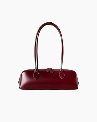 Aya Aflang Taske - Ægte læder - Mørkerød - Håndtasker - Khaia