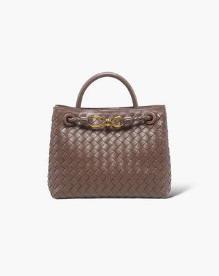 Liva Flettet Taske - 25 cm - Mørkebrun - Små tasker - Khaia