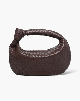 Fiona Flettet Taske - 40 cm - Mørkebrun / Guld - Skuldertasker