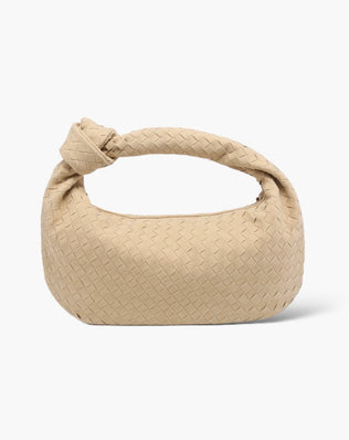 Fiona Flettet Taske - 40 cm (vegansk ruskind) - Mørk beige - Skuldertasker - Khaia