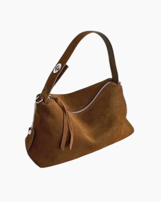 Evelyn Taske - Ægte ruskind - Lysebrun - Små tasker - Khaia