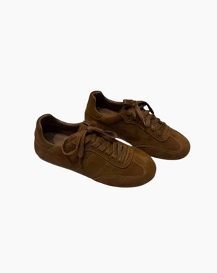 Lace-up sneakers i ruskind