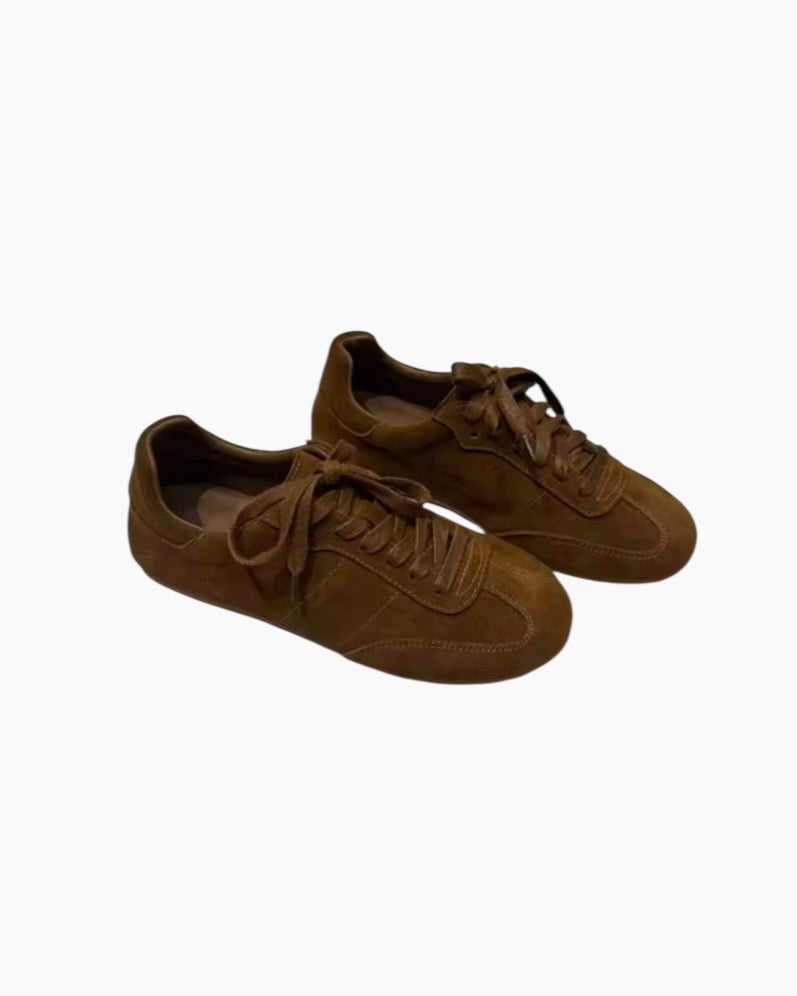 Lace-up sneakers i ruskind