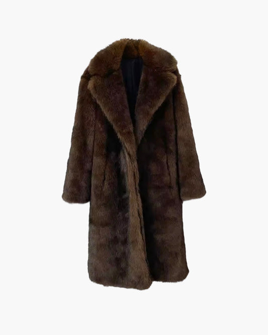 Lang faux fur frakke