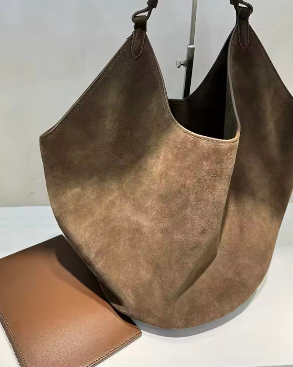 Agnes Bucket Taske - Ægte ruskind - Shoppere - Khaia