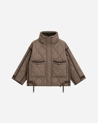 Oversize quilted jakke med snører