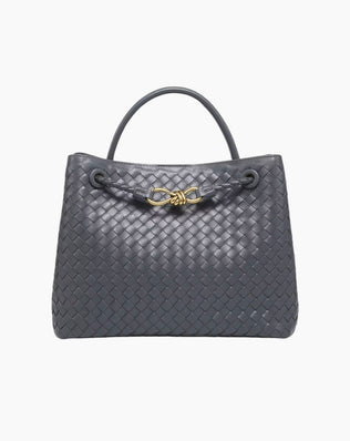 Liva Flettet Taske - 35 cm - Mørkegrå - Håndtasker - Khaia