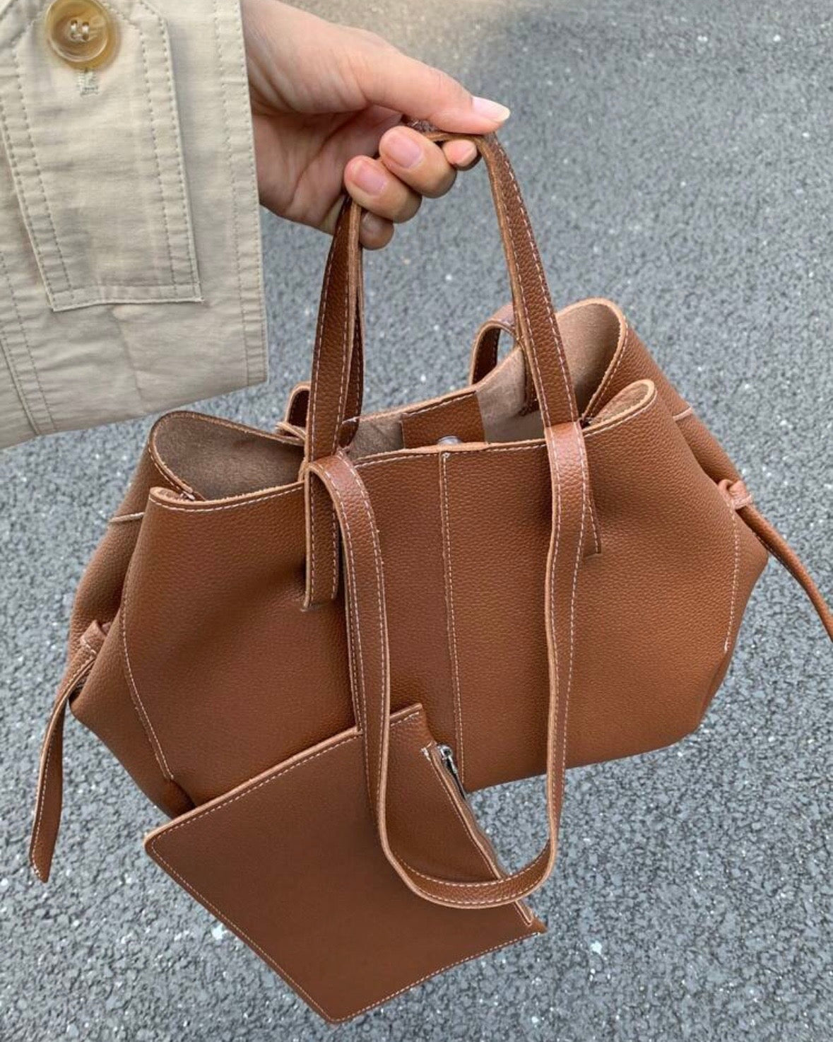 Polly Bag - white stitching