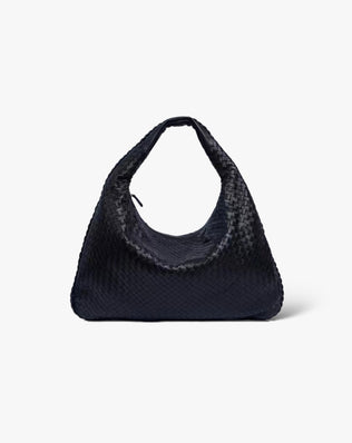 Jessica Flettet Taske - 47 cm - Sort - Skuldertasker