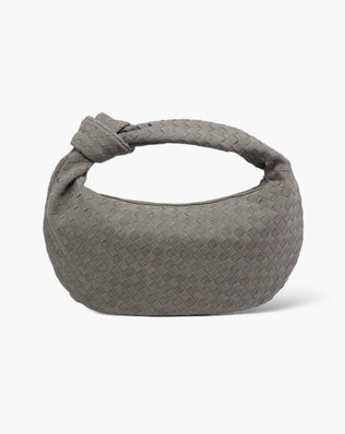 Fiona Flettet Taske - 40 cm (vegansk ruskind) - Grå - Skuldertasker - Khaia