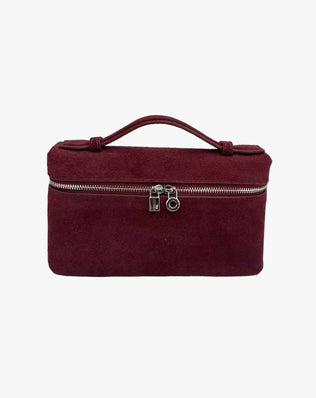 Louise Taske - 20 cm (ægte ruskind) - Mørkerød - Små tasker - Khaia