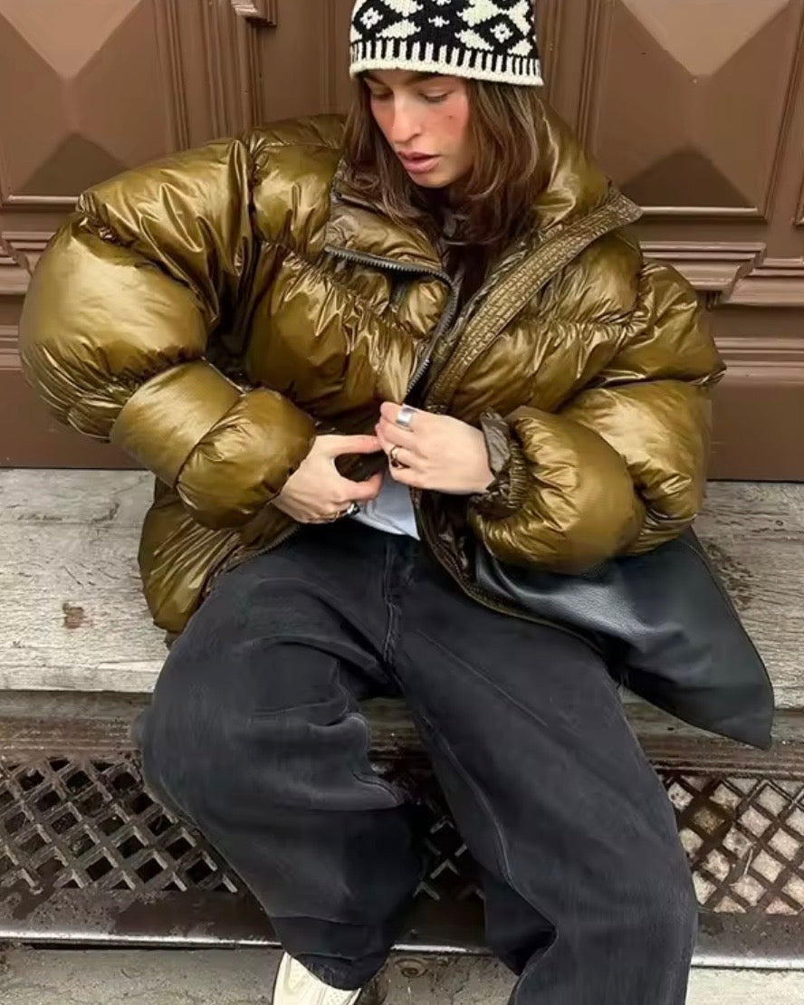 Shiny puffer jakke