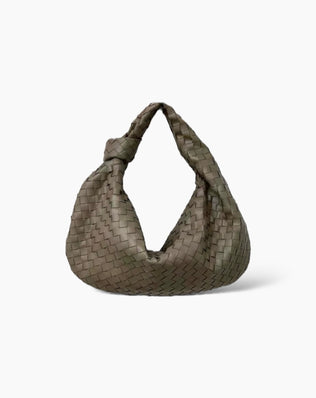 Fiona Flettet Taske - 46 cm - Gråbrun - Skuldertasker