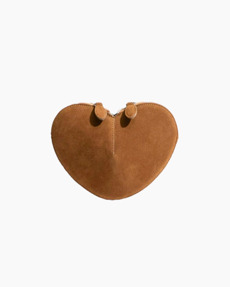 Hjerte taske - Vegansk ruskind - Små tasker - Khaia