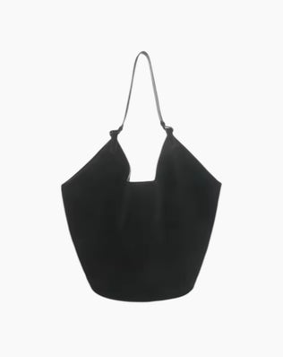 Agnes Bucket Taske - Ægte ruskind - Sort - Shoppere - Khaia