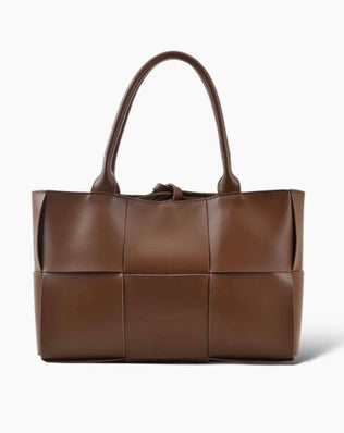 Petra Flettet Taske - 49 cm - Mørkebrun - Skuldertasker - Khaia