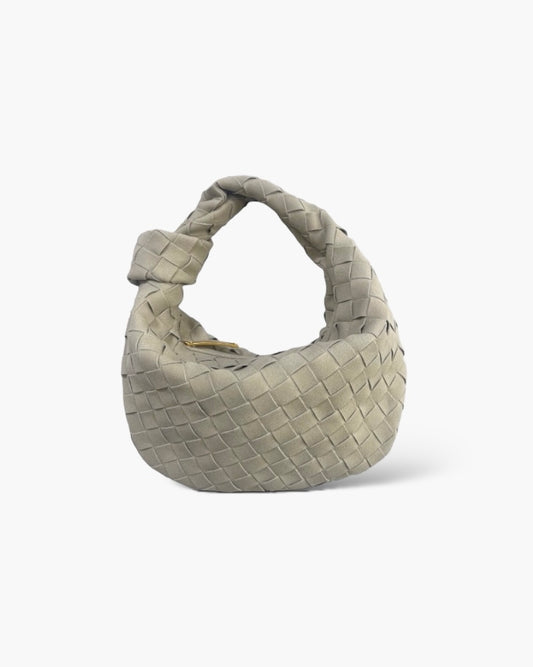Fiona Flettet Taske - 26 cm (vegansk ruskind) - Beige - Små tasker - Khaia