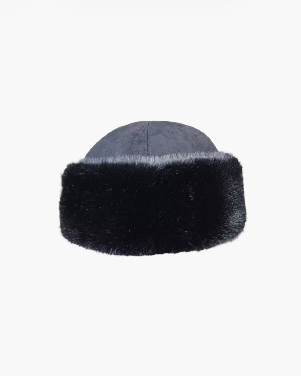 Shearling hat i faux fur mink
