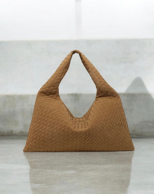 Jessica Flettet Taske - 54 cm (vegansk ruskind) - Shoppere - Khaia
