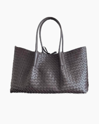 Flora Flettet Taske - Stor - Mørkebrun - Shoppere - Khaia