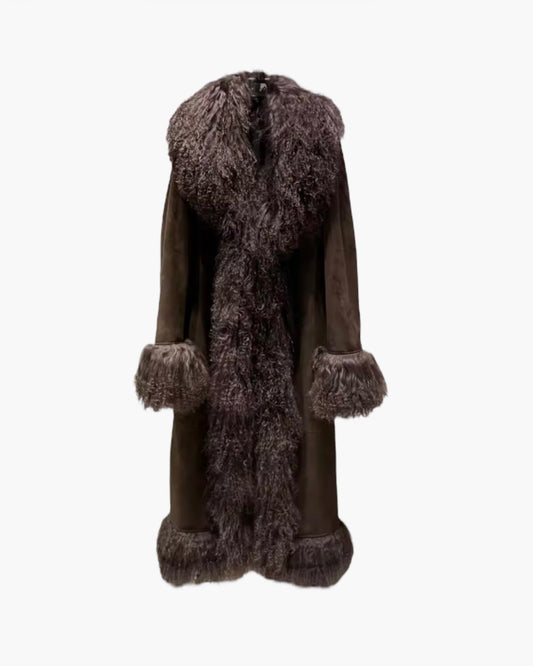 Lang shearling pelsjakke